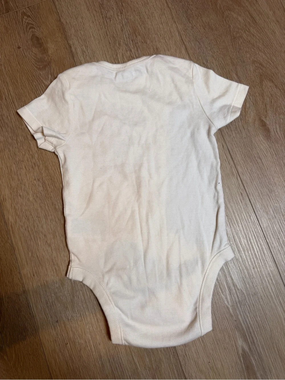 Old Navy Cream Baby One-Piece Bodysuit with Red Script Graphic